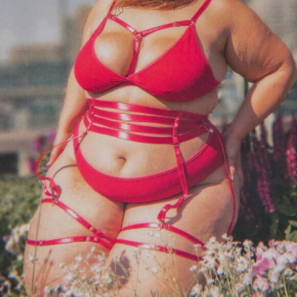 Uye Surana Strappy Waste Cincher Suspender Garter Belt Hot Pink sexy NWT sz M/L - Picture 2 of 4